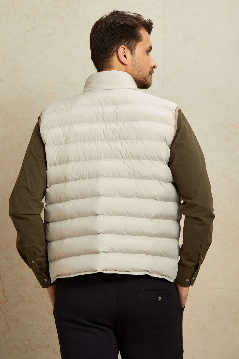 Beige Puffer Vest - 7