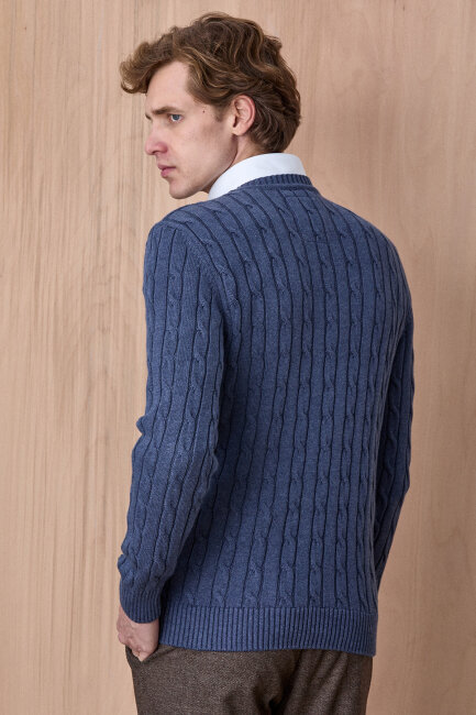 Indigo 100% Cotton Crew Neck Sweater - 6