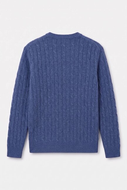 Indigo 100% Cotton Crew Neck Sweater - 5