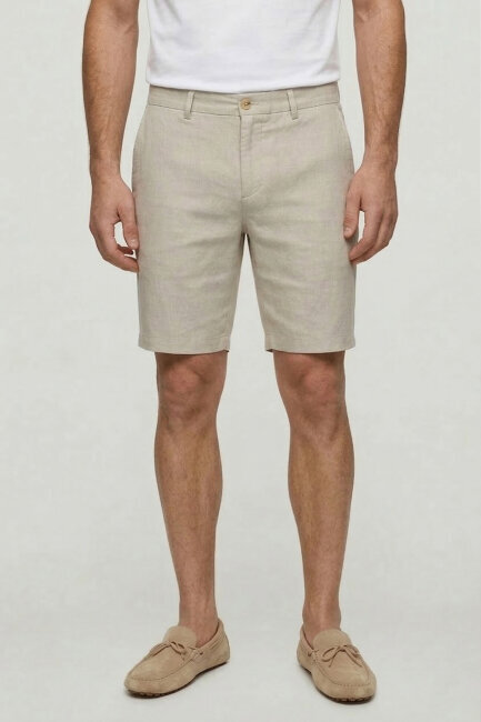 Bej Bermuda Şort - 1