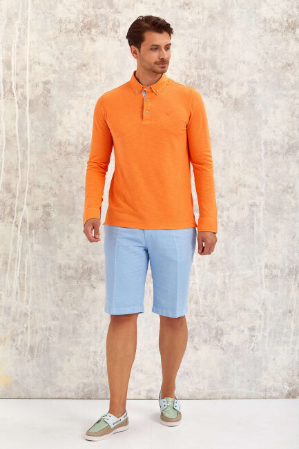 Orange 100% Cotton Long-Sleeve T-shirt 