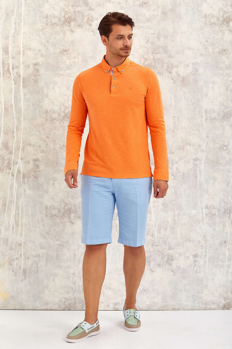 Orange 100% Cotton Long-Sleeve T-shirt