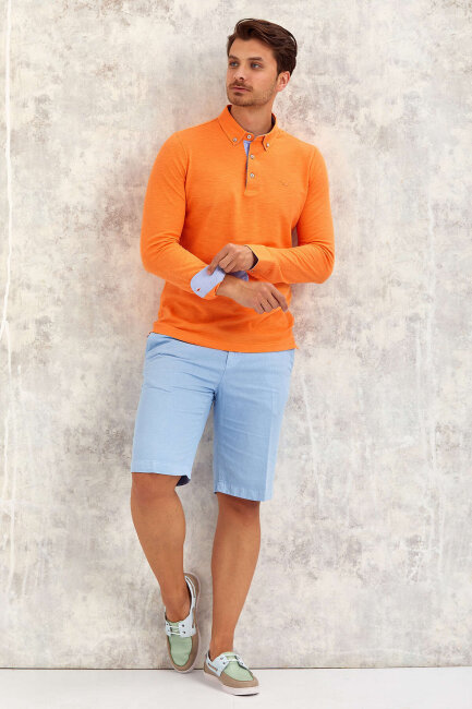 Orange 100% Cotton Long-Sleeve T-shirt - 6