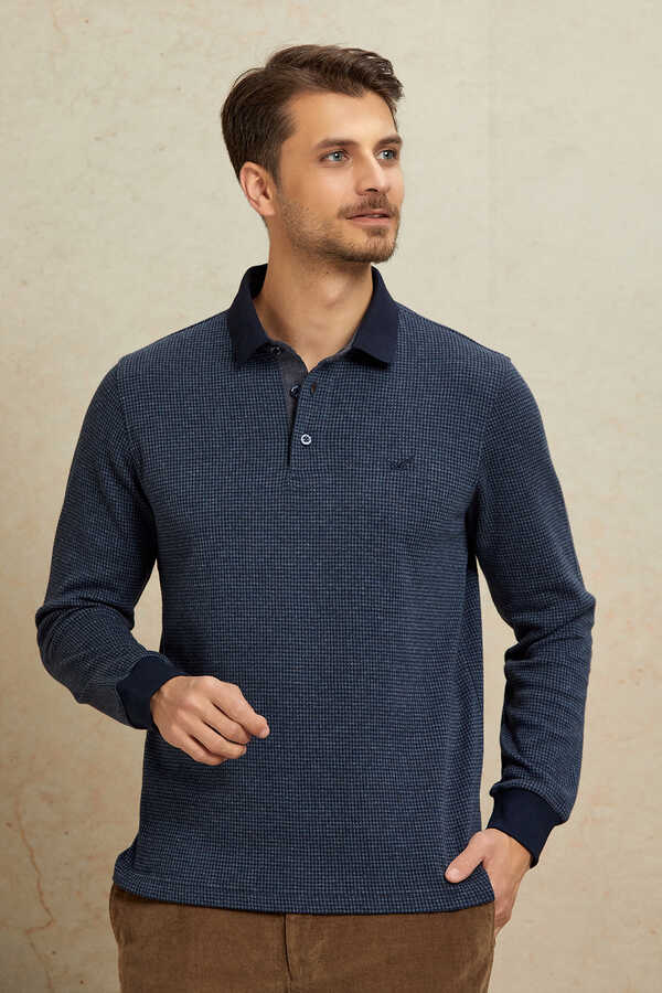 Anthracite Cotton Polo Sweatshirt - 1