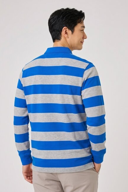 Gri - Sax %100 Pamuk Polo Sweatshirt - 4