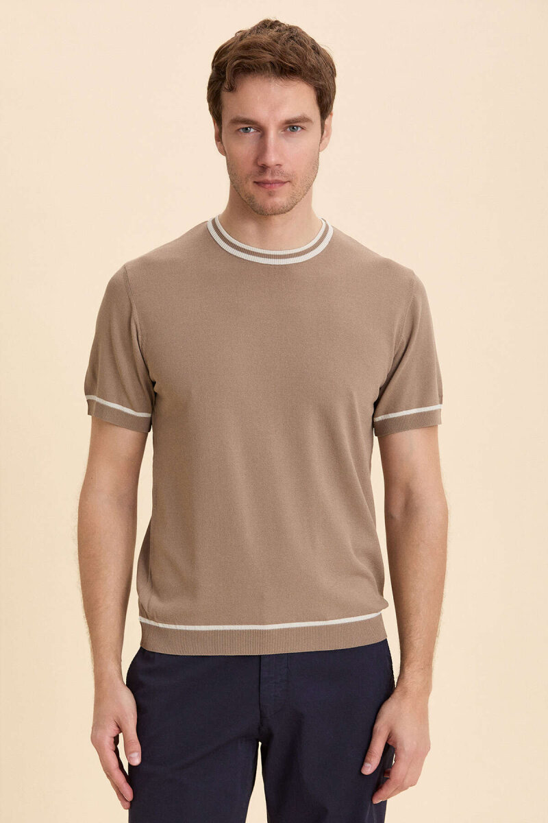 Bej Bisiklet Yaka Kazak (1)