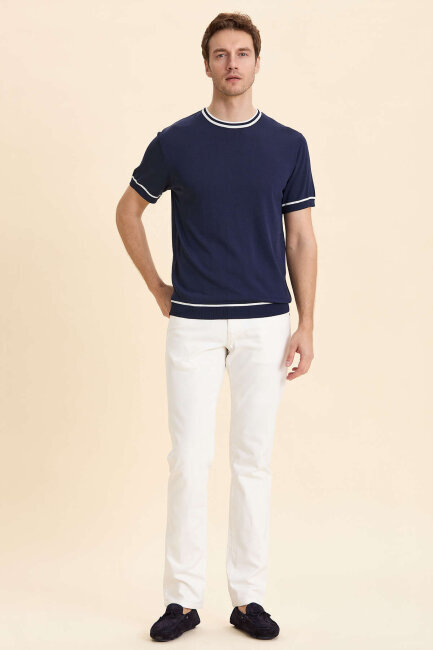 Lacivert Bisiklet Yaka Kazak - 3