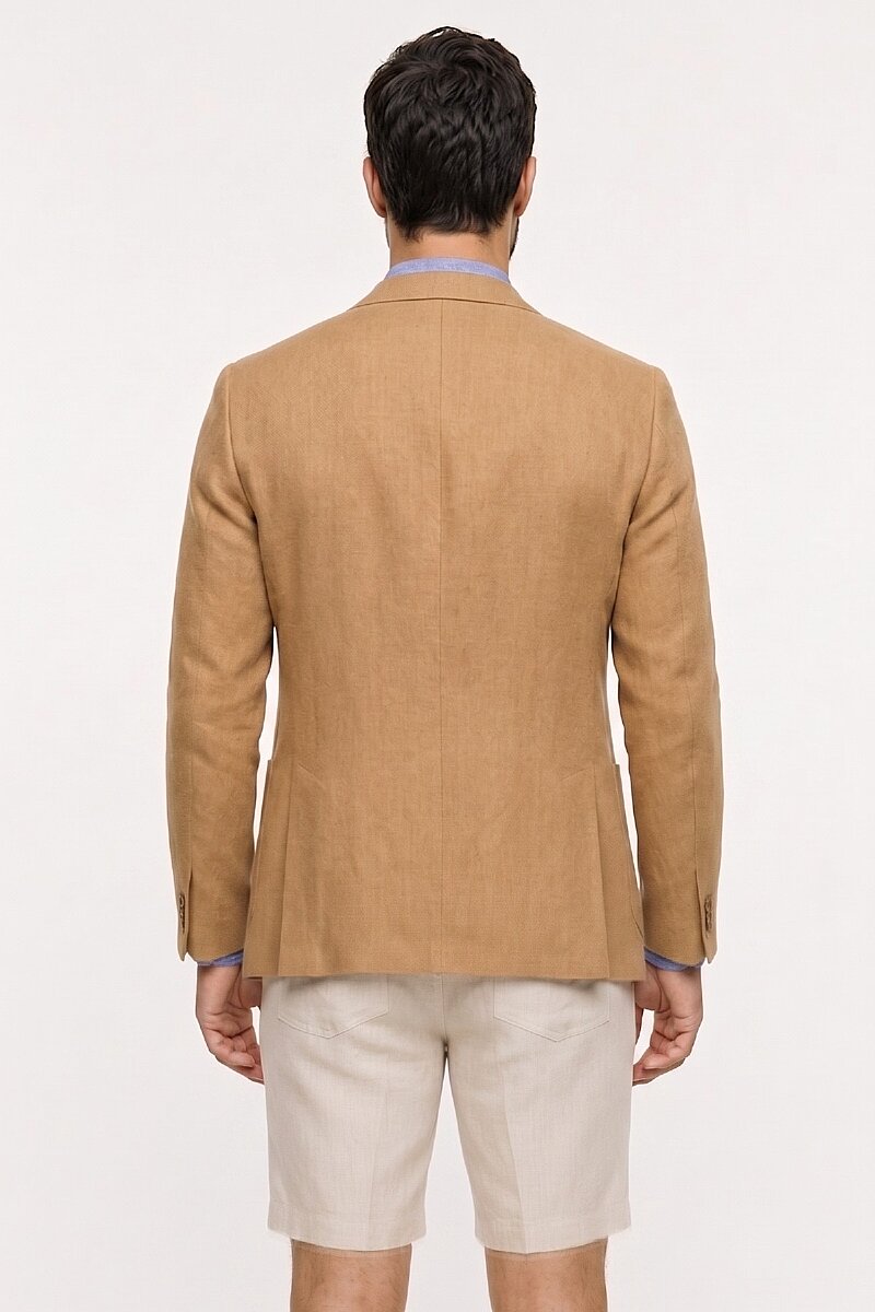 Bej %100 Keten Ceket - 5