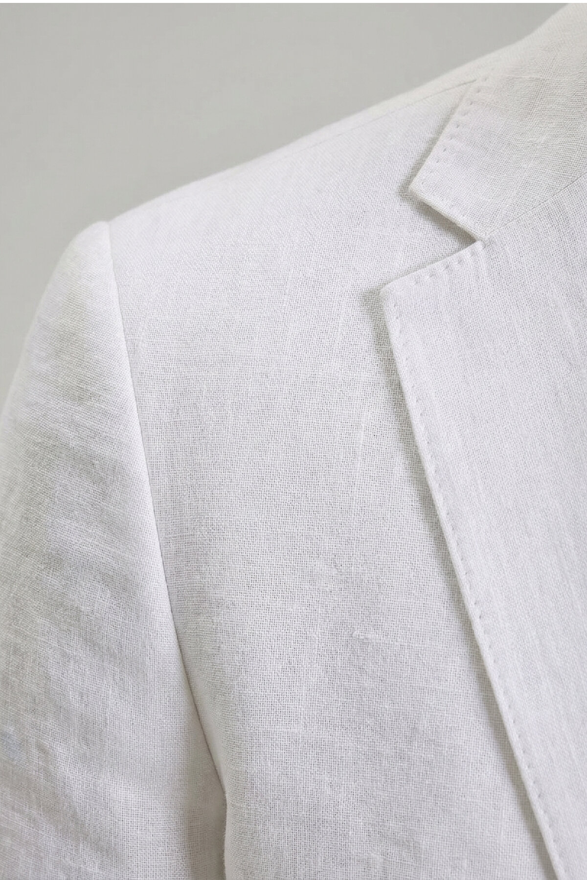 Beyaz %100 Keten Ceket - 3
