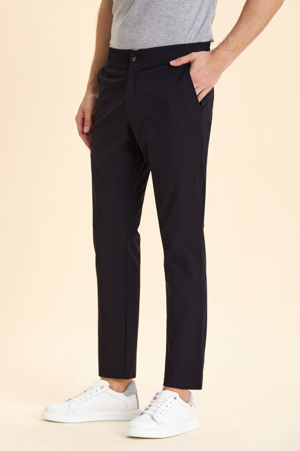 Navy Casual Trousers - 2