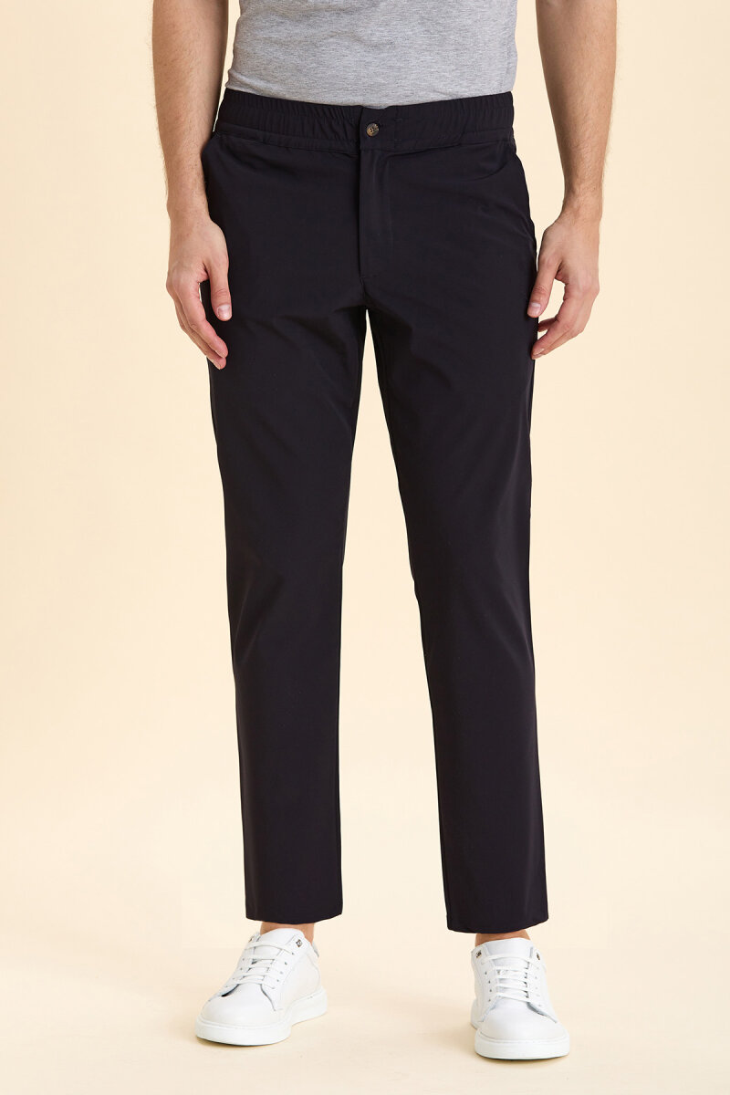 Navy Casual Trousers - 3