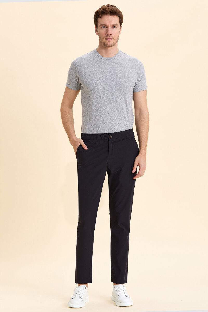 Navy Casual Trousers - 5