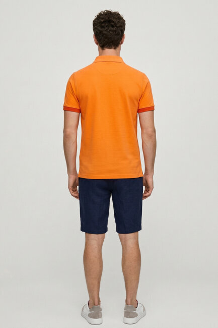 Orange 100% Cotton Polo T-shirt - 5