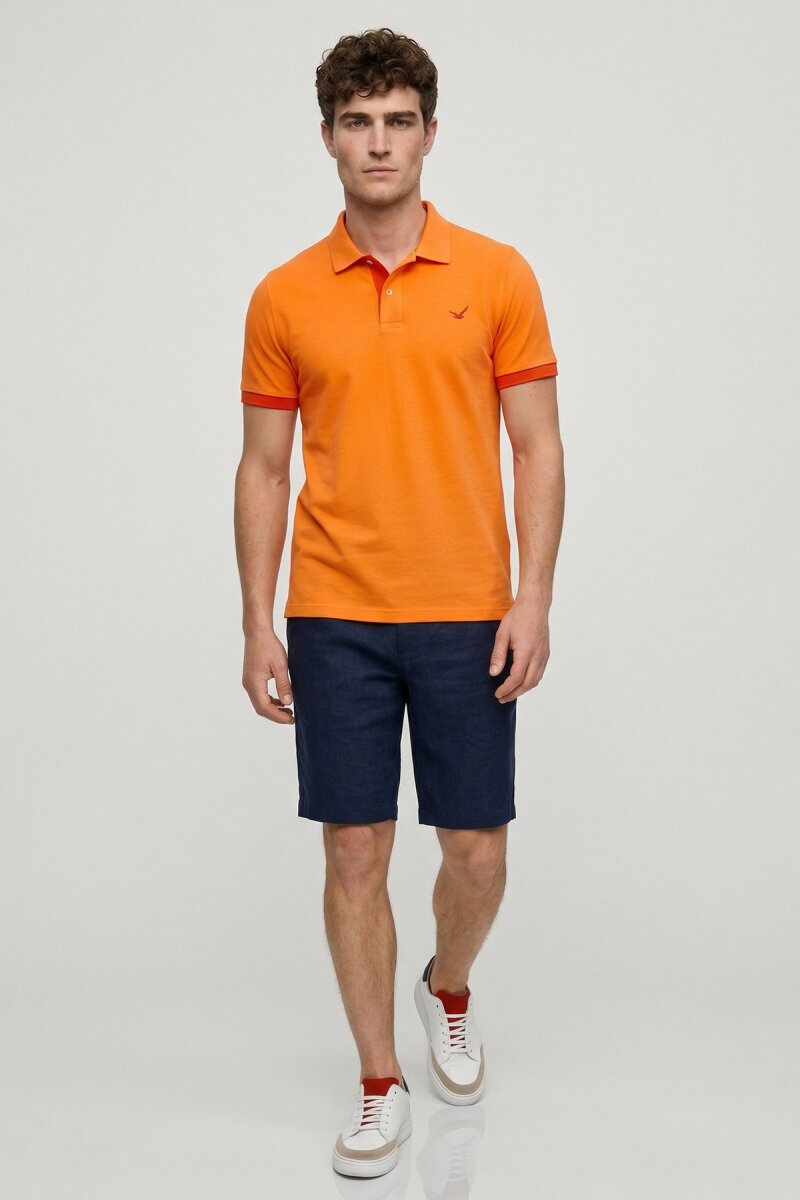 Orange 100% Cotton Polo T-shirt - 2