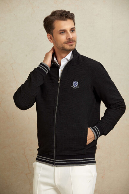 Siyah Pamuklu Sweatshirt - 4