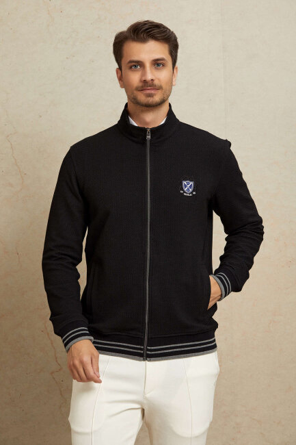 Siyah Pamuklu Sweatshirt - 6