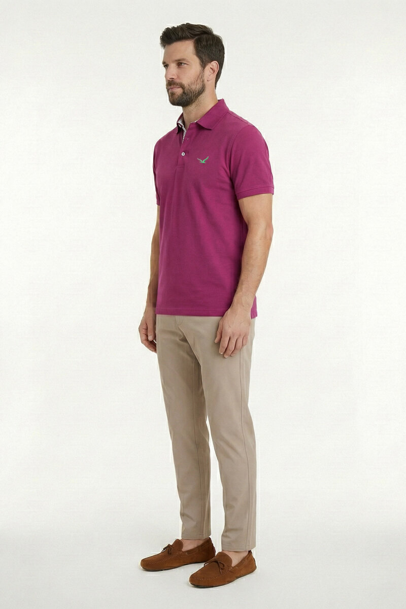 Purple 100% Cotton Polo T-shirt - 4
