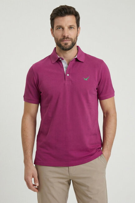 Purple 100% Cotton Polo T-shirt - 1
