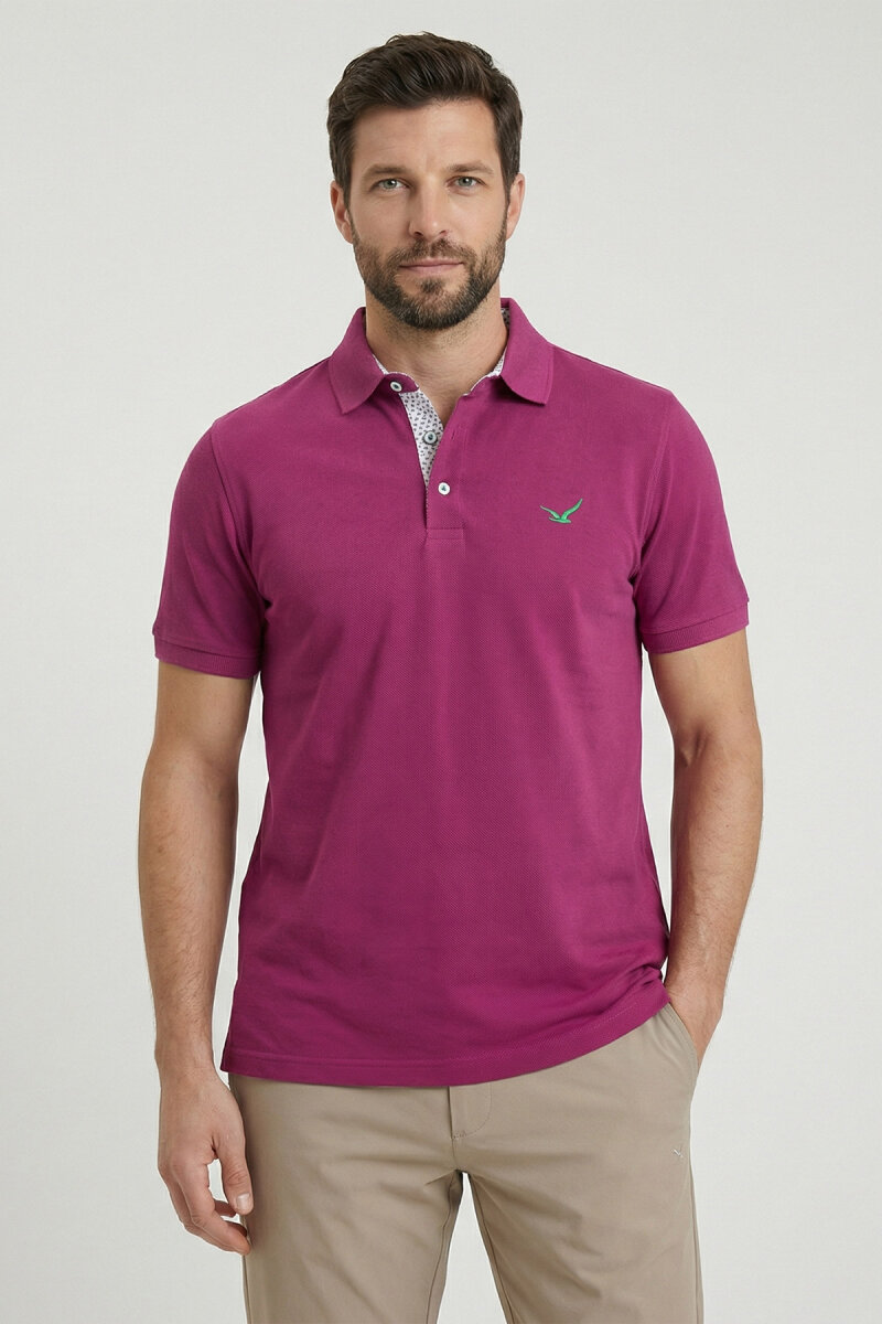 Purple 100% Cotton Polo T-shirt - 1