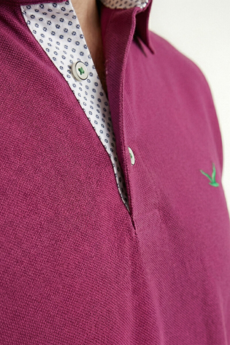Purple 100% Cotton Polo T-shirt - 3