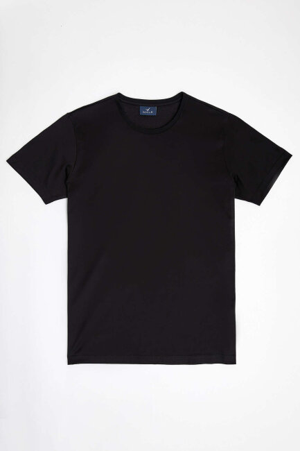 Black 100% Cotton Crew Neck T-shirt - 2