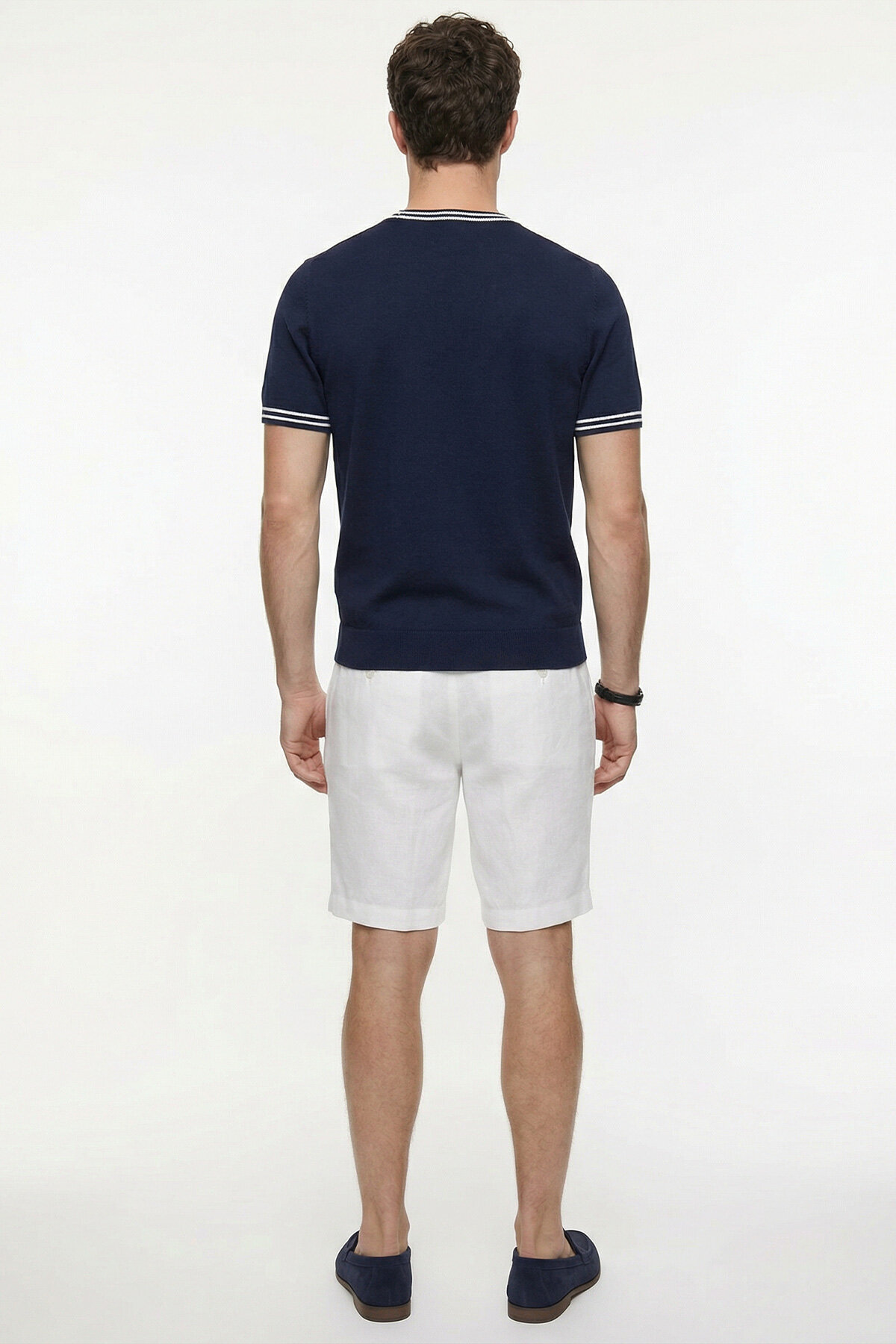 Navy Blue Crew Neck Sweater - 6