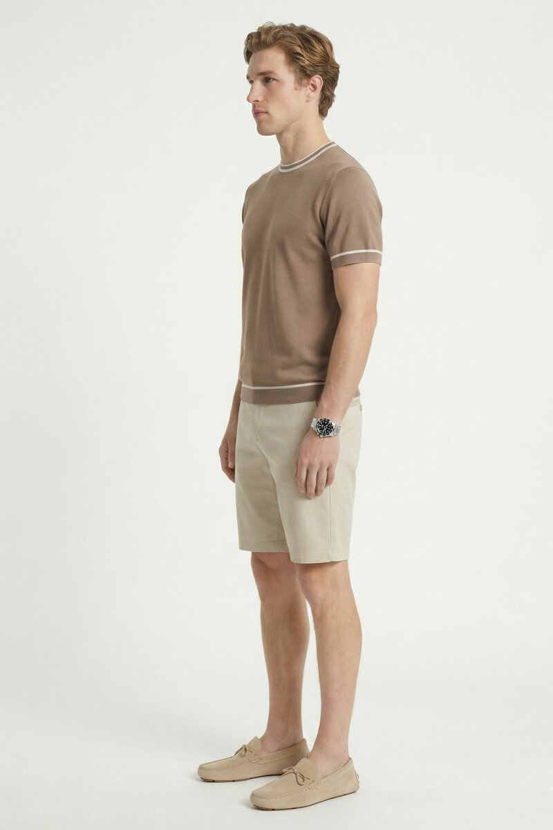 Beige Crew Neck Sweater - 4