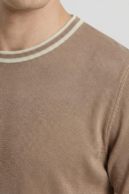 Beige Crew Neck Sweater - 3