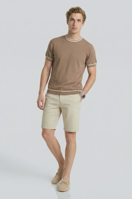 Beige Crew Neck Sweater 