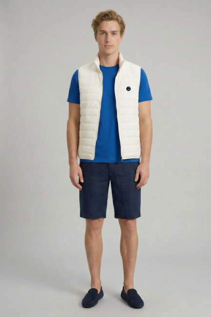 Light Beige Puffer Vest - 5