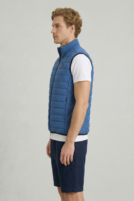 Navy Blue Puffer Vest - 4