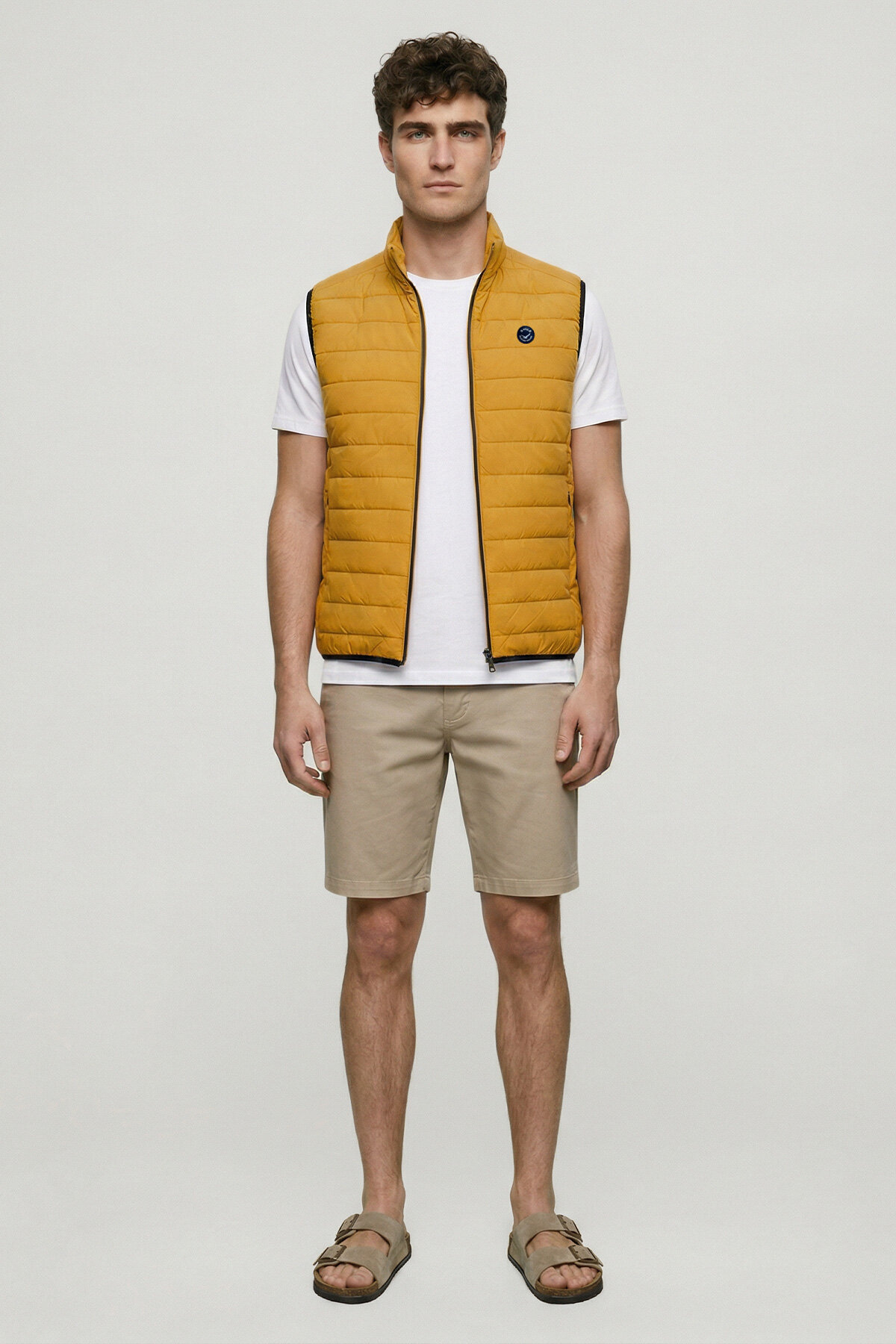 Mustard Puffy Vest - 5