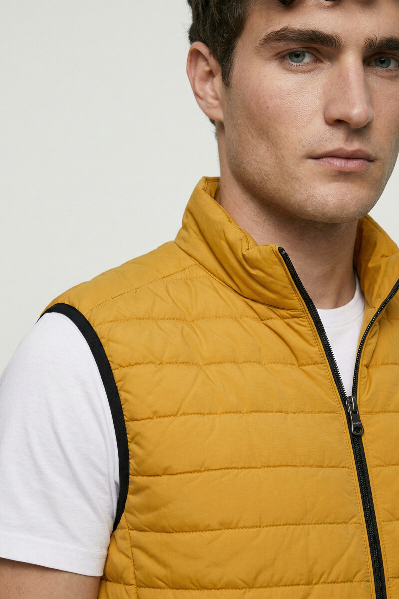 Mustard Puffy Vest - 3