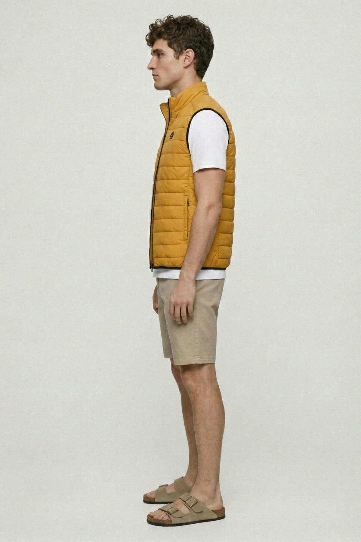 Mustard Puffy Vest - 4