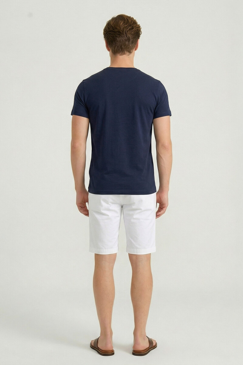 Navy Blue 100% Cotton Printed T-shirt - 6