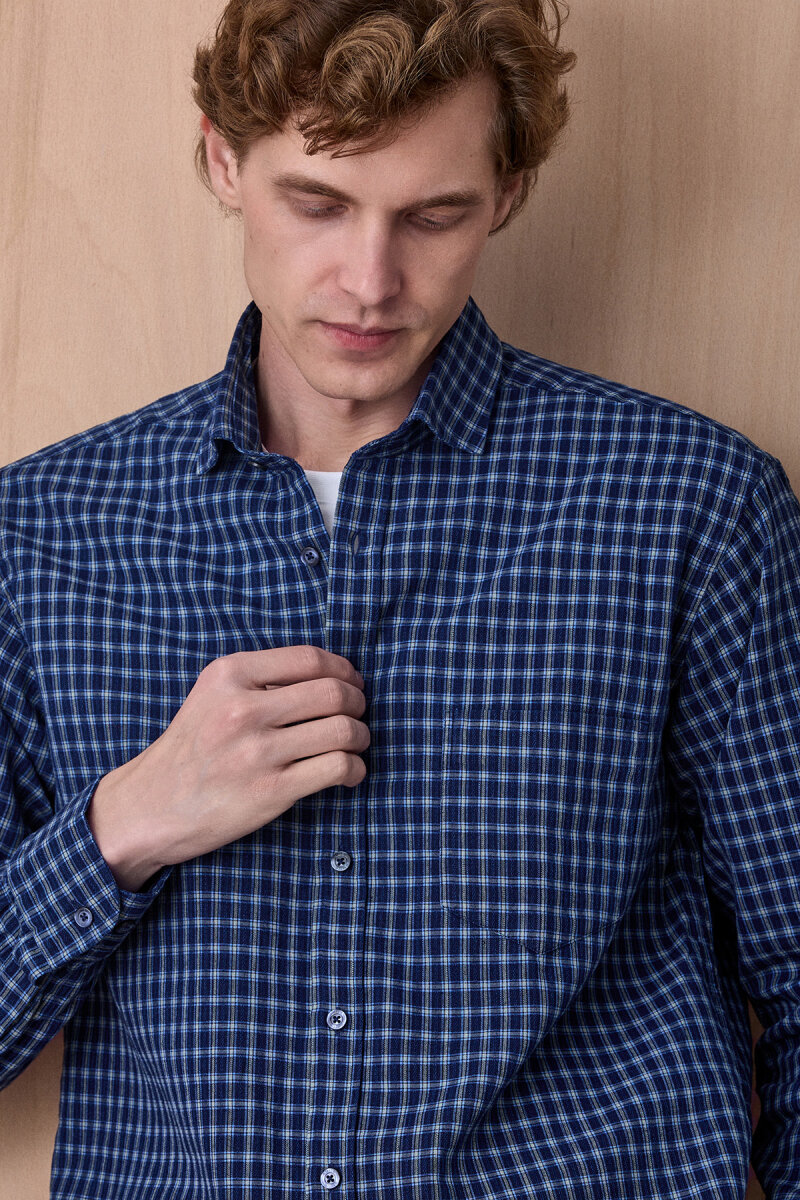 Navy Blue 100% Cotton Shirt (1)