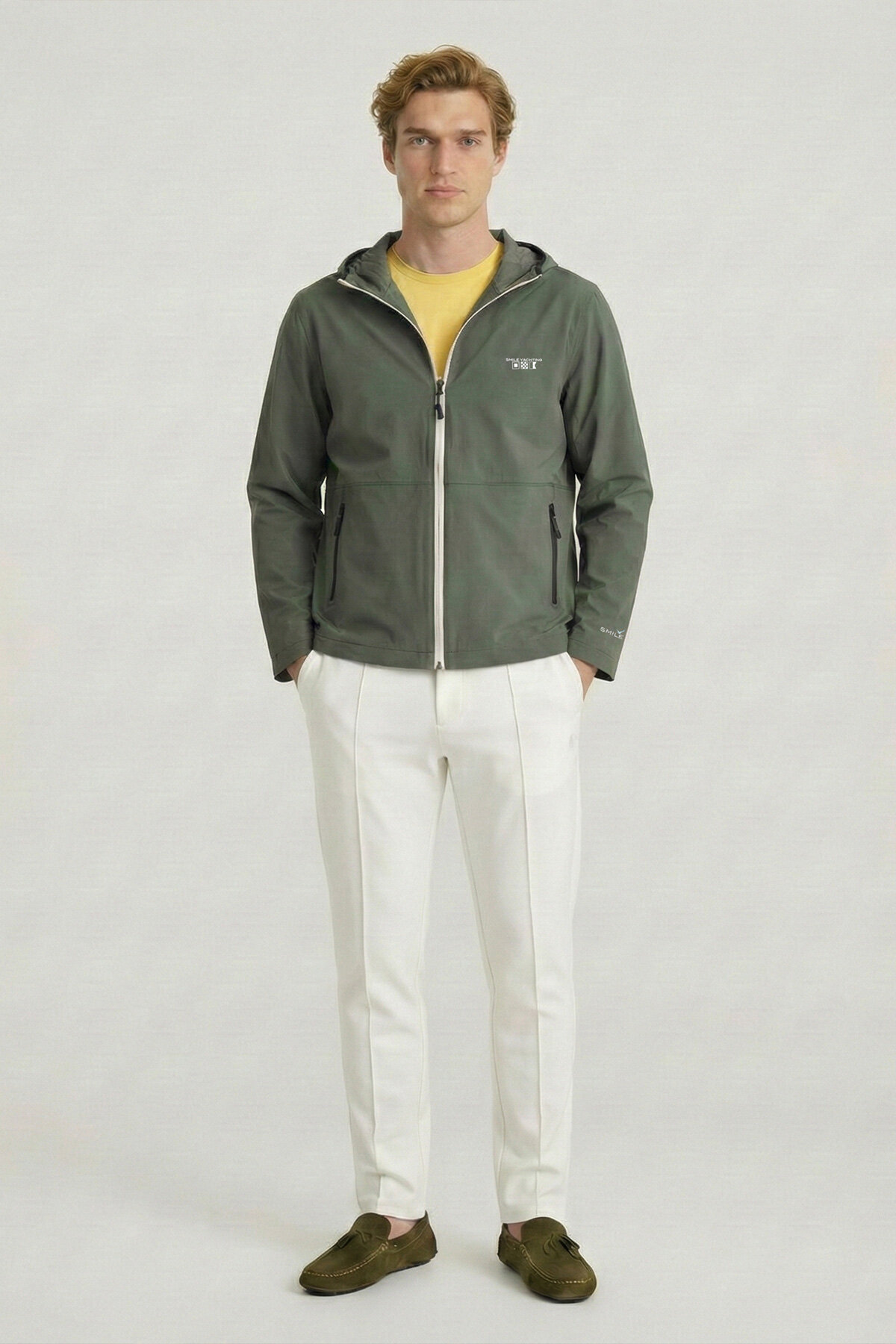 Haki Kapüşonlu Rüzgarlık Mont - 4