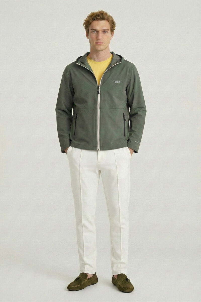 Haki Kapüşonlu Rüzgarlık Mont - 4