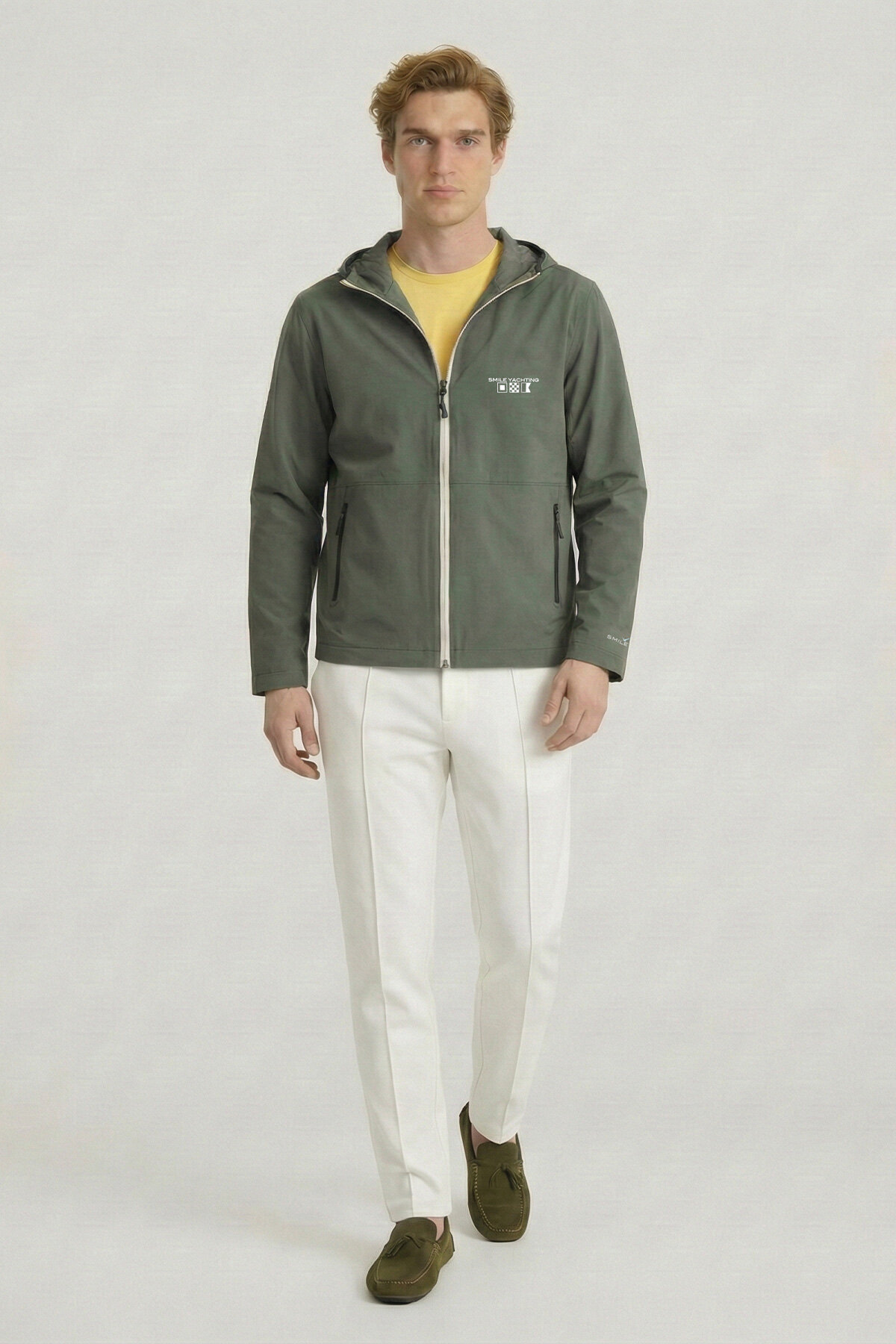 Haki Kapüşonlu Rüzgarlık Mont - 5