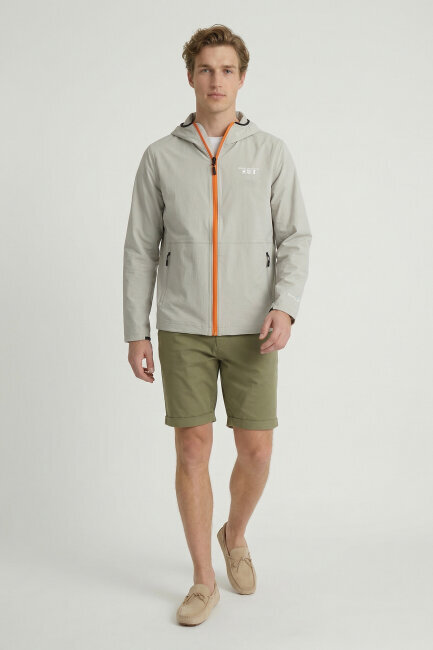 Taş Kapüşonlu Rüzgarlık Mont - 5