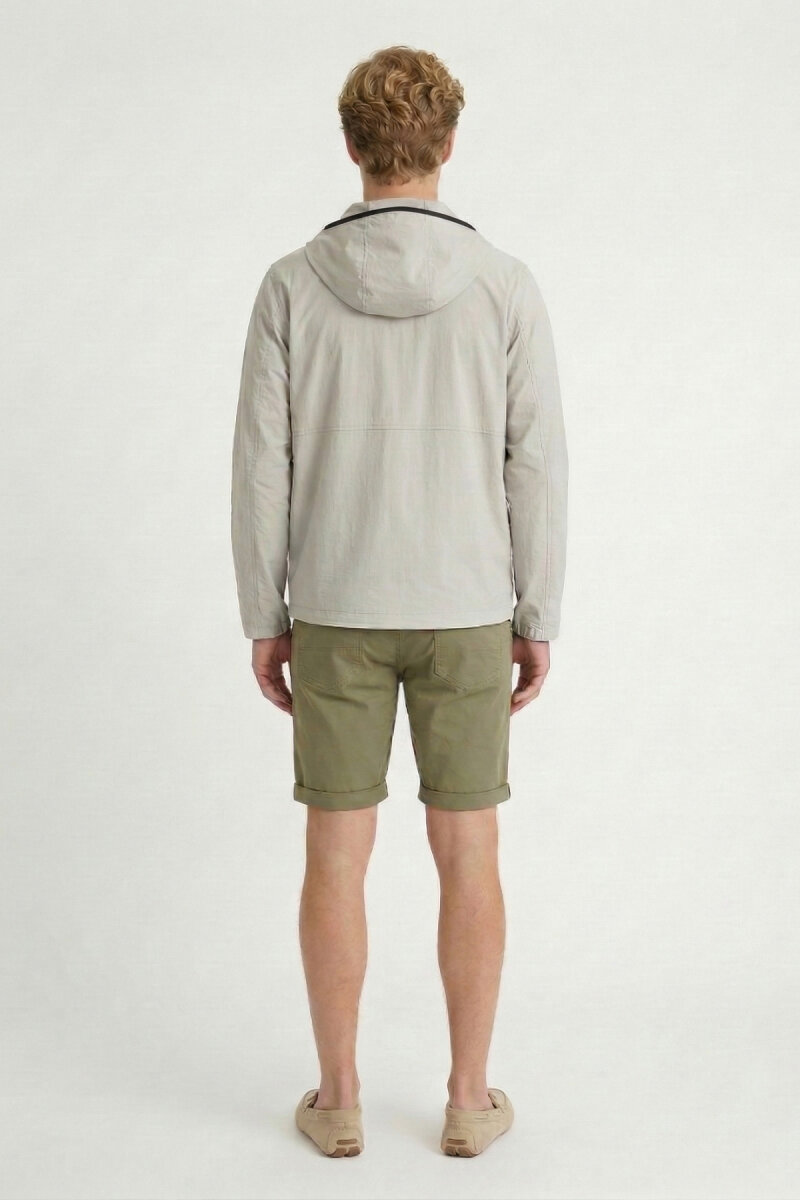 Taş Kapüşonlu Rüzgarlık Mont - 6