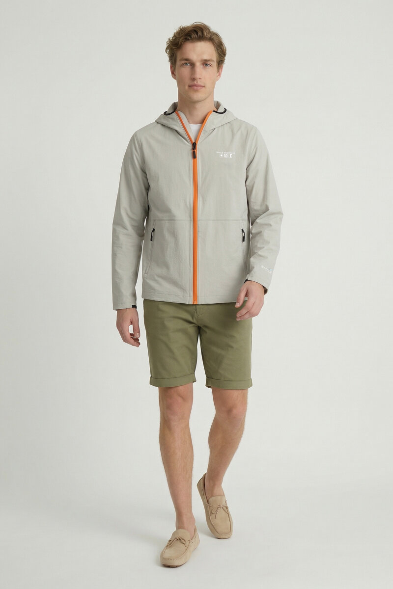 Taş Kapüşonlu Rüzgarlık Mont - 5