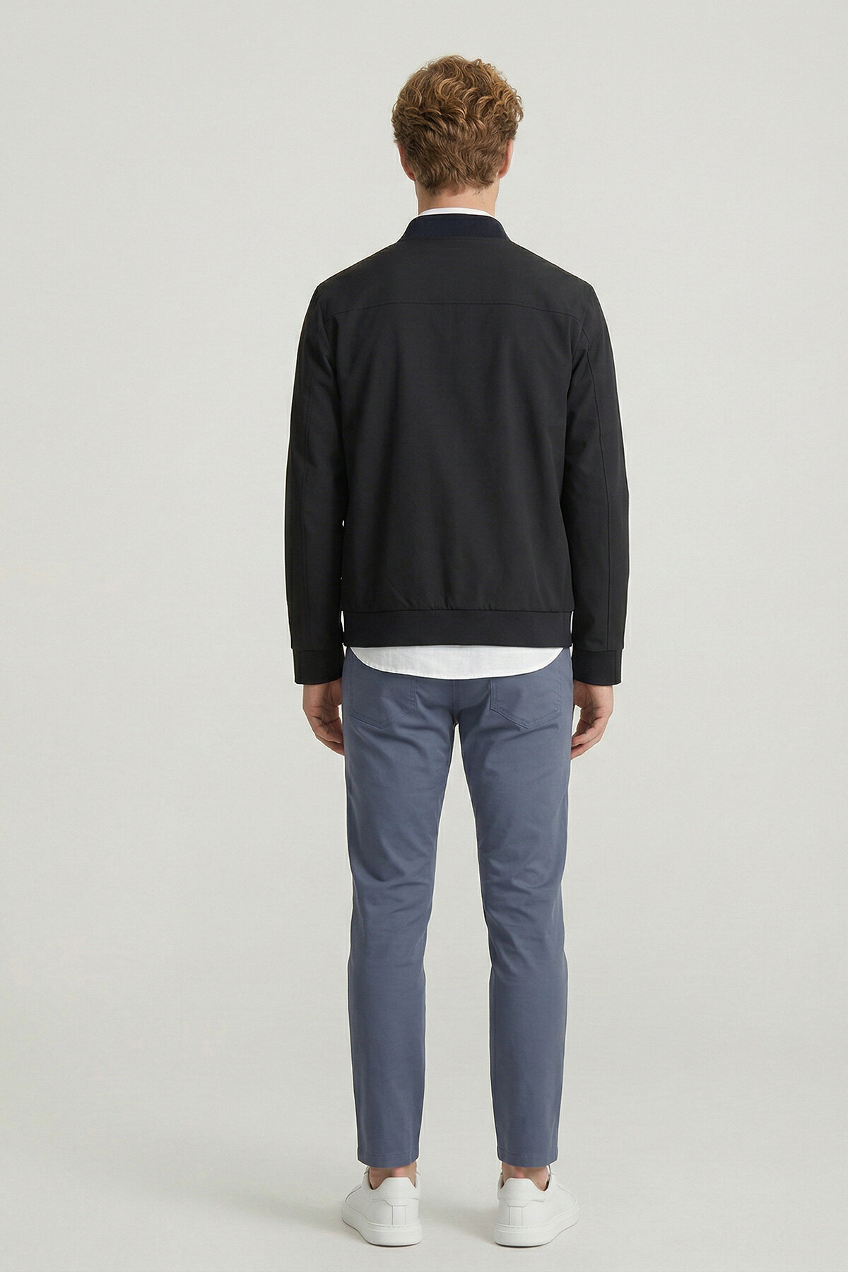 Lacivert Fermuarlu İnce Mont - 6