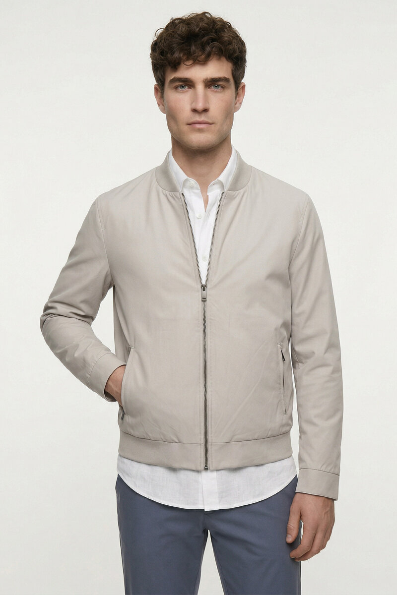 Taş Fermuarlu İnce Mont - 2