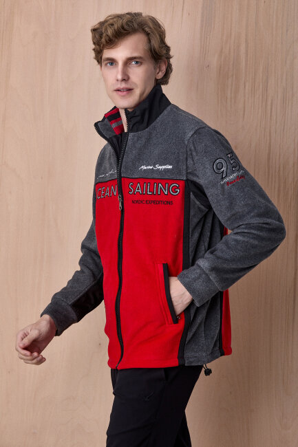 Antrasit - Kırmızı Sweatshirt - 3