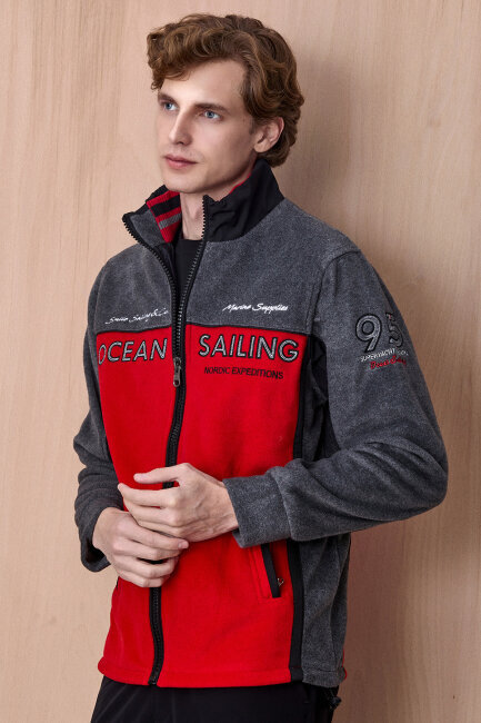 Antrasit - Kırmızı Sweatshirt - 4