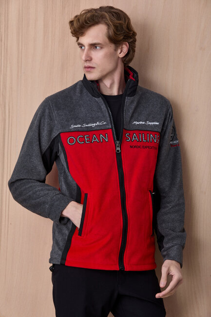 Antrasit - Kırmızı Sweatshirt - 5