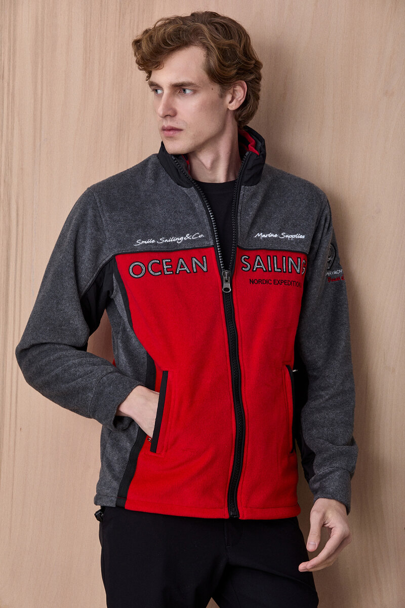 Antrasit - Kırmızı Sweatshirt - 5