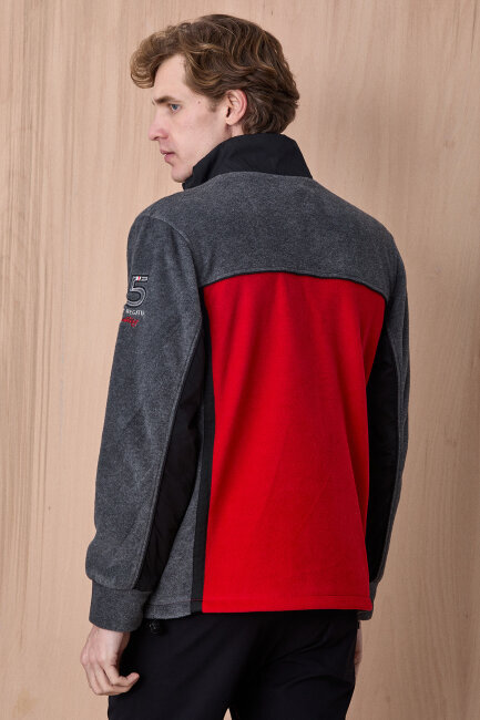 Antrasit - Kırmızı Sweatshirt - 6