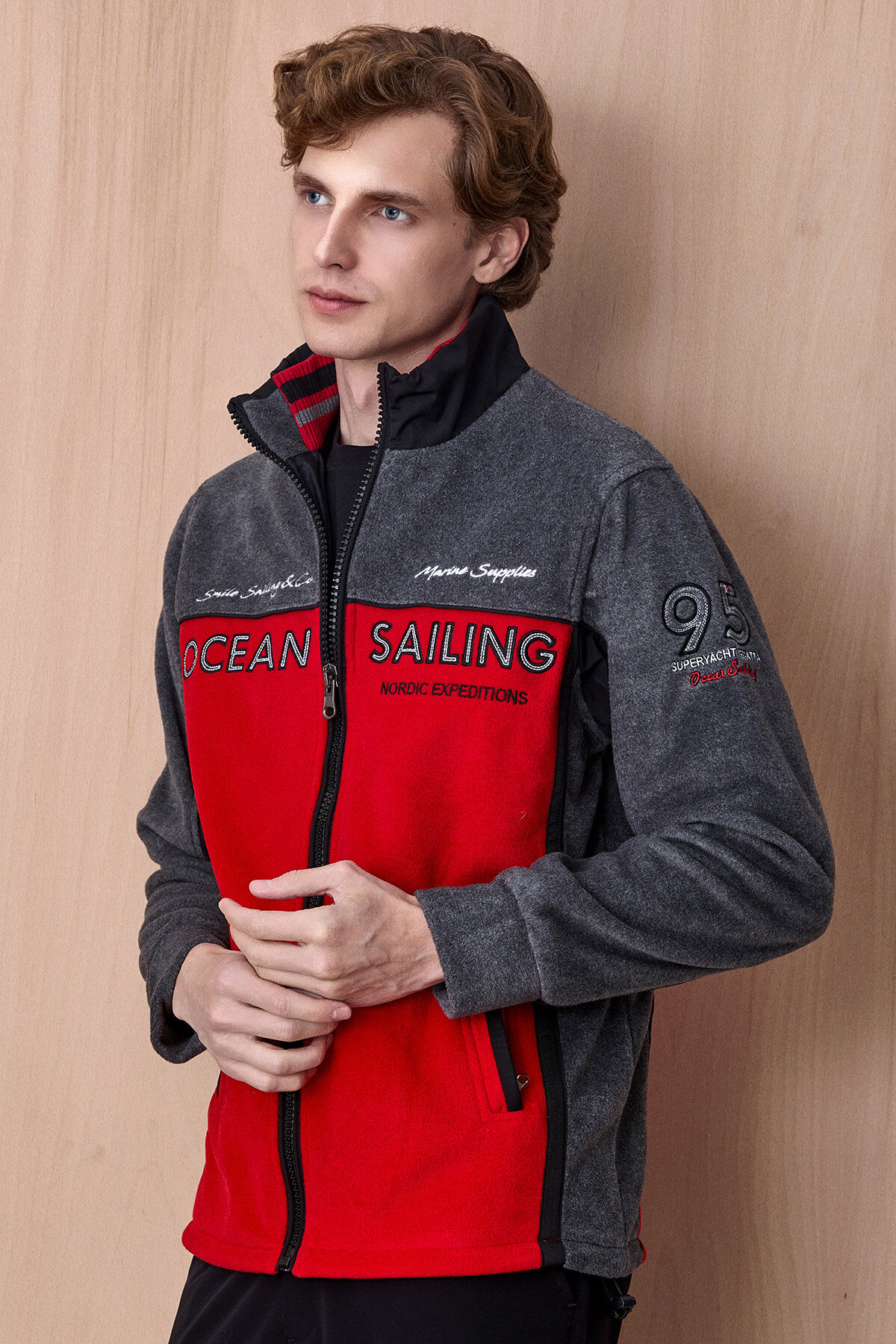 Antrasit - Kırmızı Sweatshirt - 4